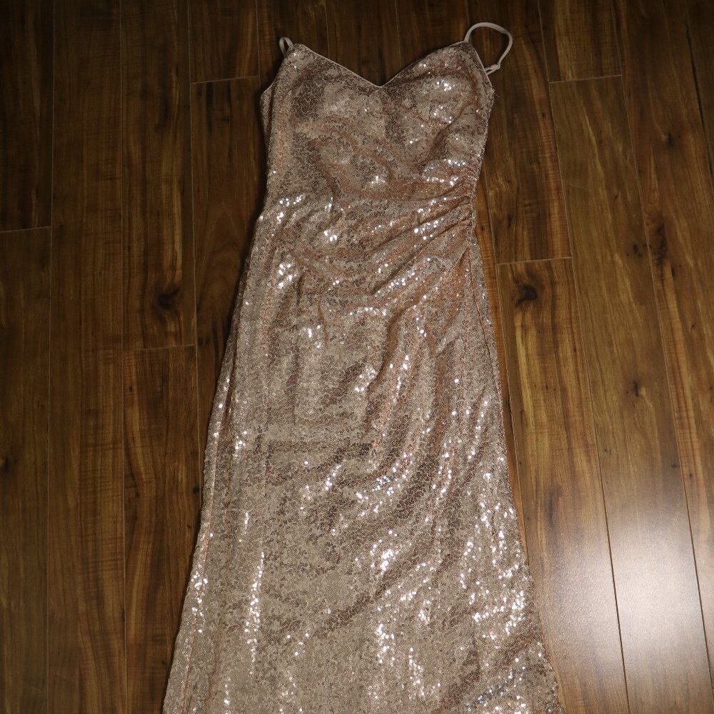 Ever Pretty Sexy Spaghetti Straps Fishtail Sequin Evening Gown; Size M
